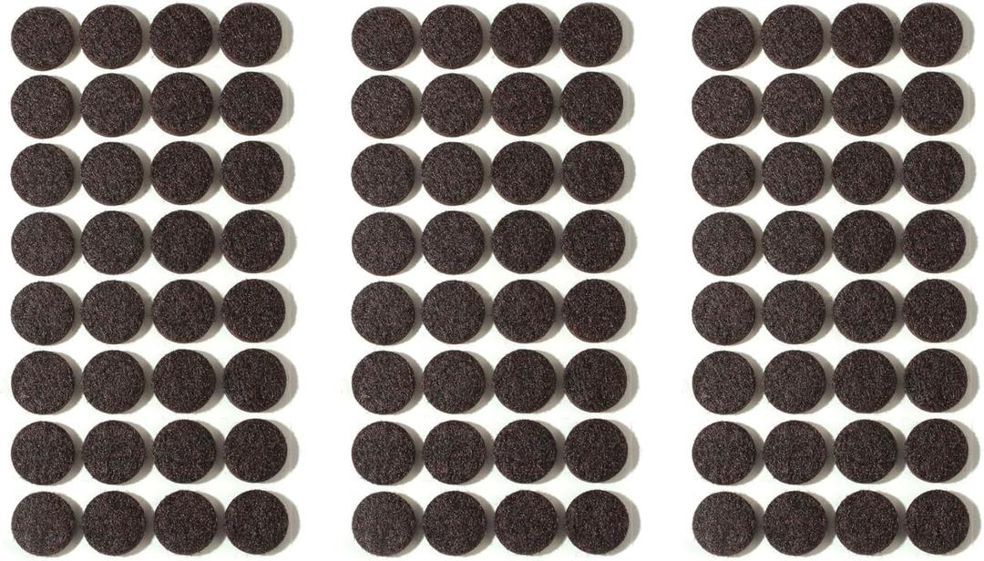 Furnigear Felt Furniture Pads for Hardwood Floors - Self Adhesive Chair Felt Pad, Floor Protector for Furniture Feet, Furniture Sliders Moving Furniture Smoothly, Anti Scratch 96 Pcs 3/4" Round Brown