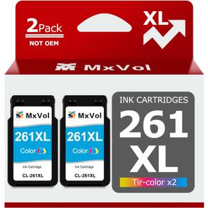 260XL 261XL Replacement for Canon Ink 260 and 261 Ink Cartridges PG-260 XL CL-261 XL for Canon Pixma TS6420a TS6420 TS6400 TR7020a TR7020 TR7000 TS5300 TS5320 Printer Ink Cartridge (2-Pack Tricolor)