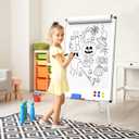 Magnetic Whiteboard Easel Stand, Dry Erase 36 x 24 White Board with Height Adjustable Tripod Stand, 3' x 2' Flipchart Easel Stand Presentation Board, 6 Magnets, 1 Eraser, 2 Pens