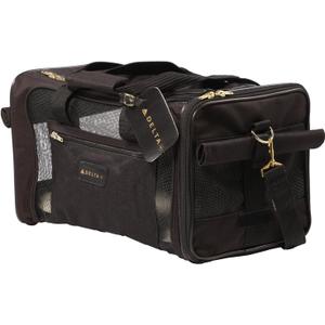 Sherpa Delta Airlines Travel Pet Carrier, Airline Approved & Guaranteed On Board - Black, Medium (18.0"L x 11.0"W x 10.5"H)