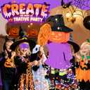 Large Witch Pinata (24.4 X 12.4 X 3 In) | Pumpkin Halloween Piata - Trick-or-Treating Party Kit with Stick, Blindfold, Rope for Kids' Party & Spooky Theme Celebrations