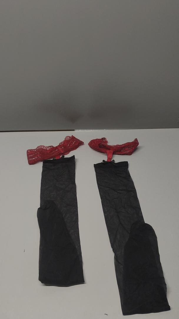 Women's Tights, red and black