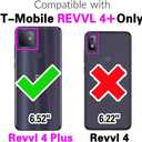 Asuwish Compatible with T-Mobile Revvl 4 Plus Wallet Case and Tempered Glass Screen Protector Flip Cover Card Holder Cell Phone Cases for Tmobile Revel 4+ T Mobile Revvl4+ TCL Revell Four + 4Plus Blue