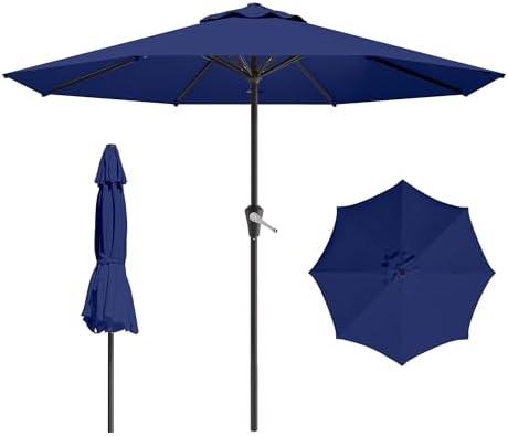 AreShark 11 FT Patio Umbrella for Outdoor, Outdoor Table Umbrella, Outdoor Patio Umbrellas with 8 Sturdy Ribs, Patio Umbrellas for Market, Garden, Deck, Backyard, Pool (Navy)