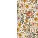 LiveInUrban Self Adhesive Vintage Boho Texture Effect Door Mural, Peel and Stick Vinyl Door Decals Sticker for Bedroom Living Room Kitchen Home Decor, Retro Flower, 15.19"X78.74"X2PCS