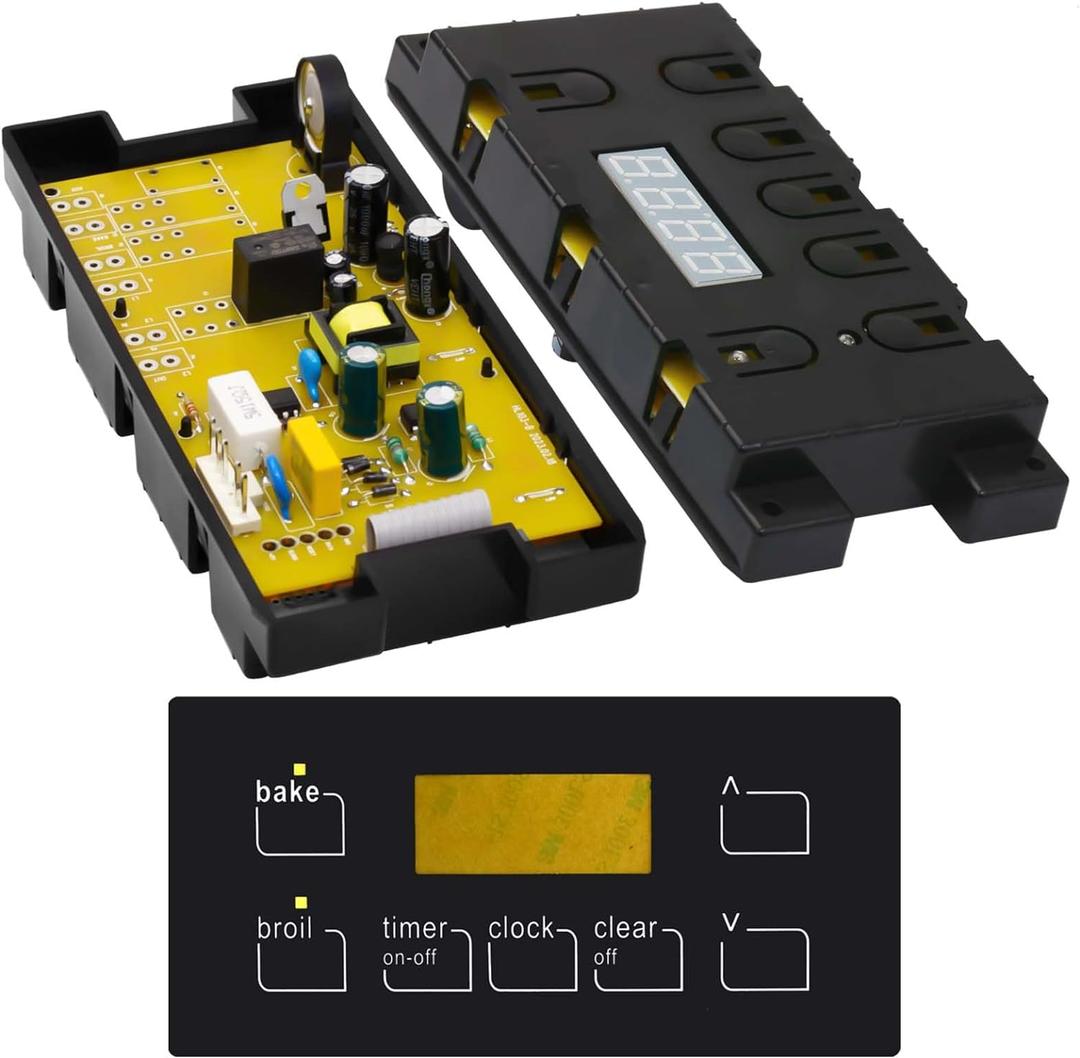 5304518661 Range Oven Control Board for Electrolux Kenmore, Gas Range 7 Button Control Board Clock 316222800