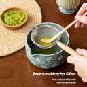 Matcha Whisk Set, Ceramic Matcha Set, 6 Pcs Matcha Kit Includes Matcha Bowl, Matcha Whisk with Holder, Bamboo Scoop, Scoop Rest, Sifter, Ceremonial Matcha Tea Set, Perfect Gifts, Blue