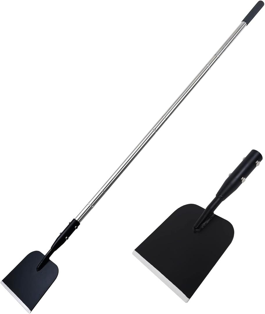 BARAYSTUS Flat Shovel with Adjustable Handle, 59 in Floor Scraper, Ice Scraper, Garden Cleaning Scraper, Ice Chopper, Snow Shovel, Multifunctional Weed Remover Tool for Walkway Driveway