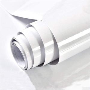 White Contact Paper Glossy Peel and Stick - White Wallpaper Self Adhesive Removable Thicken Waterproof Flim for Kitchen Cabinet Countertop - Furniture Decorative Vinyl Paper Shiny 15.7'' x 196''