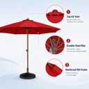 9FT Patio Umbrella, Outdoor Table Umbrella with Rope Pulley Lift, 3 Adjustable Heights, Market Umbrellas for Backyard, Pool and Deck, UPF50+