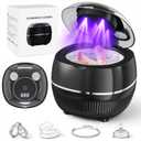 Ultrasonic Retainer Cleaner Machine, 48kHz Dental Cleaning Pod for Night Guards, Mouth Guards, Aligner, Braces, Toothbrush, Jewelry, Ultrasonic Dentures Cleaner with Digital Timer, 220ML, Black