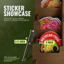 HOTCAN Sticker Display Stand with Curved Pockets for Big 4'' Stickers- Brochure Holder with Customizable Space - On the Go Display Stands for Vendor Events - Ideal for Small Business Vendors (Brown, Large)