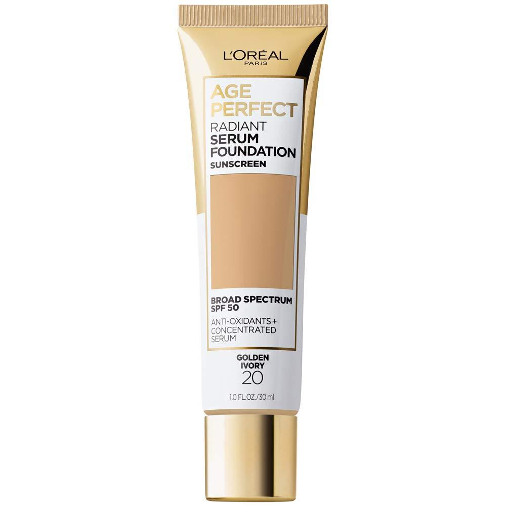 L'Oreal Paris Age Perfect Radiant Serum Foundation with SPF 50, Golden Ivory, 1 Ounce