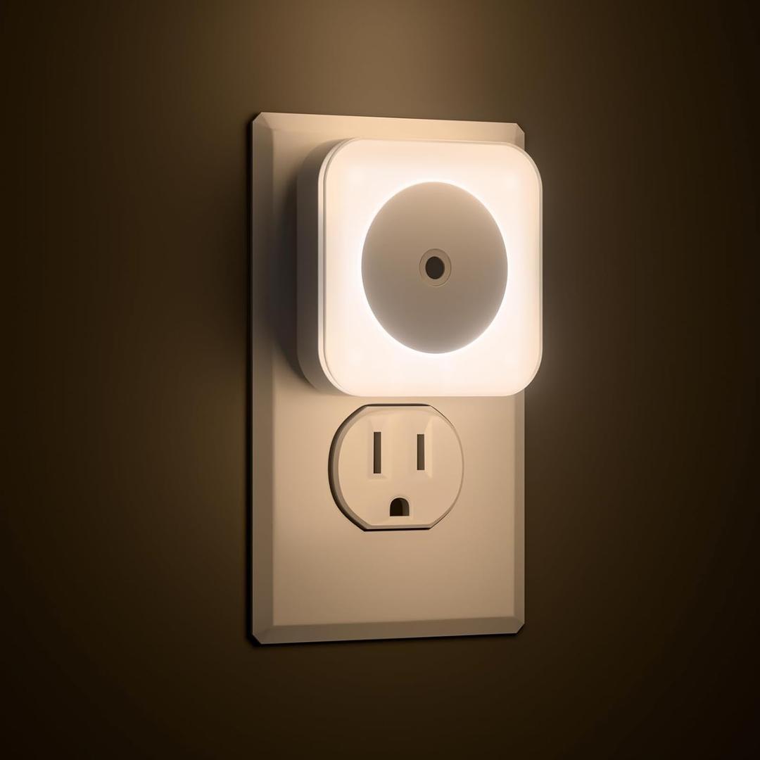 8-Pack LED Night Lights Plug into Wall,Bright Nightlight Auto-On/Off and Dimmable,0.5W Plug in Socket Night Light,Smart Sensor,Daylight White,for Adults Kids Bedroom Bathroom Hallway Kitchen Decor (8)