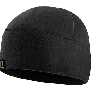 Temple Tape Tactical Fleece Watch Cap Beanie  Skull Cap Fleece Hat - Mens & Women (One Size, Black)