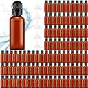 Eccliy 100 Pack 2 oz Travel Bottles Plastic Bottles with Lids Refillable Travel Size Cover Cap Plastic Liquid container for Toiletries Lotions Shampoo Creams Dispensing with 5 Funnels(Brown)