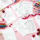 7 x Tenceur 28 Pcs Valentine Pre Printed Coloring Cards 5 x 7 Inch Pre Painting Card Classroom Valentine Exchange Gifts Prizes Party Favors Supplies(Vintage Style)