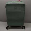 Hard Shell Suitcases Airline Approved 20 Inch Carry on Luggage, Expandable Travel Luggage with Cup Holder Charger Built in, Small Lightweight Suitcases with Wheels, Forest Green