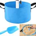 Beach Umbrella Base Weight Bag Hold up to 35 lb Sand, Thick Fillable Umbrella Sand Bags with Shovel Stainless Steel Beach Umbrella Base Sand Anchor Stand for Most Sun Umbrellas