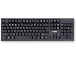 Verbatim Slimline Wireless Keyboard 2.4GHz USB Plug-and-Play Numeric Keypad Adjustable Tilt Legs Wireless Full-Size Computer Keyboard Compatible with PC, Laptop -Frustration Free Packaging Black 70738