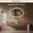 Keonjinn Irregular Bathroom Mirror with Lights 48" x 30", Tempered Glass