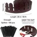 Landscape Edging Border 5.5IN x 66FT with 100pcs Anchoring Spikes,Garden Borders Edging Arched Design for Tree,Flowerbed,Yard,Path Way,Decorative Landscaping Fence Liner Lawn Edge Barrier -Brown