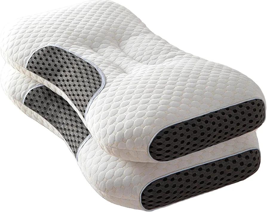 100% Cotton 1 Ultimate Comfort: Made from 100% cotton and filled with premium microfiber, fiber, and polyester, this pillow provides unparalleled comfort and support for your neck. 2. Ergonomic Design: The rectangular shape and the height of 15.1-20 cm