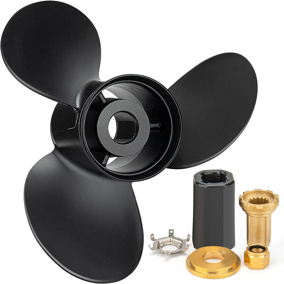 13 1/4x17 Pitch 48-77344A45 OEM Upgrade Aluminium Boat Propeller fit Mercury Outboard Motos 60 75 90 100 115 Hp,15 Spline Tooth,Hub Kits Included,Rh,13.25 x 17p