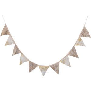 Creative Co-Op Cotton Kantha Vintage Sari Fabric Pennant Garland, Multicolor