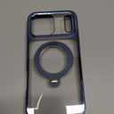 CASEKOO Deep Blue Glossy for iPhone 17 Pro Max Case with 360 Spin Magnetic Stand [Fit for MagSafe][17FT Military Protection] Slim Polished Frame Titanium Alloy Sturdy Stand 6.9", Deep Blue