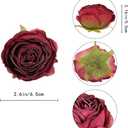 IPOPU Burgundy Artificial Flowers Roses Heads, 25pcs Fake Dried Roses Flowers Artificial for Decoration for Dried Floral Bouquet Bridal Party Centerpieces Bridal Bouquets for Wedding (Burgundy)
