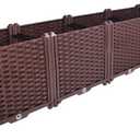 BAOYOUNI Rectangular Raised Garden Bed Kit Indoor Outdoor Plastic Planter Grow Box for Fresh Vegetables, Herbs, Flowers & Succulents, Brown, 76.77'' x 15.35'' x 14.96''