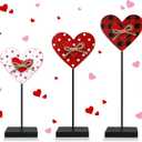 3PCS Valentines Day Decorations Wooden Heart Sign, Rustic Farmhouse Valentine's Day Wooden Table Signs Freestanding Valentines Table Centerpiece for Home Party Mantle Shelf Tiered Tray Decor