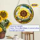 Sunflower 11.8'' 2D Acrylic Window Hanging, Beautiful Flower Art Suncatcher Wall Decor for Kitchen Indoor Outdoor Home Garden, Sunflower Gift Ideas for Women Mom Grandma Teacher