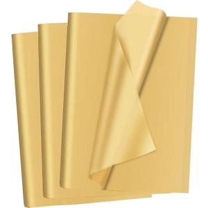 60 Sheets Gold Tissue Paper for Gift Bags Decoration, Art Tissue Paper Bulk for Packaging DIY Art Crafts Birthday Wedding Halloween, 14 X 20 Inch