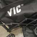 VIC Collapsible Folding Wagon 180L, Extra Long Extender Cart,Beach Cart Heavy Duty 440LBs Foldable, Utility Grocery with Side Pocket for Camping Garden Sports, V1max