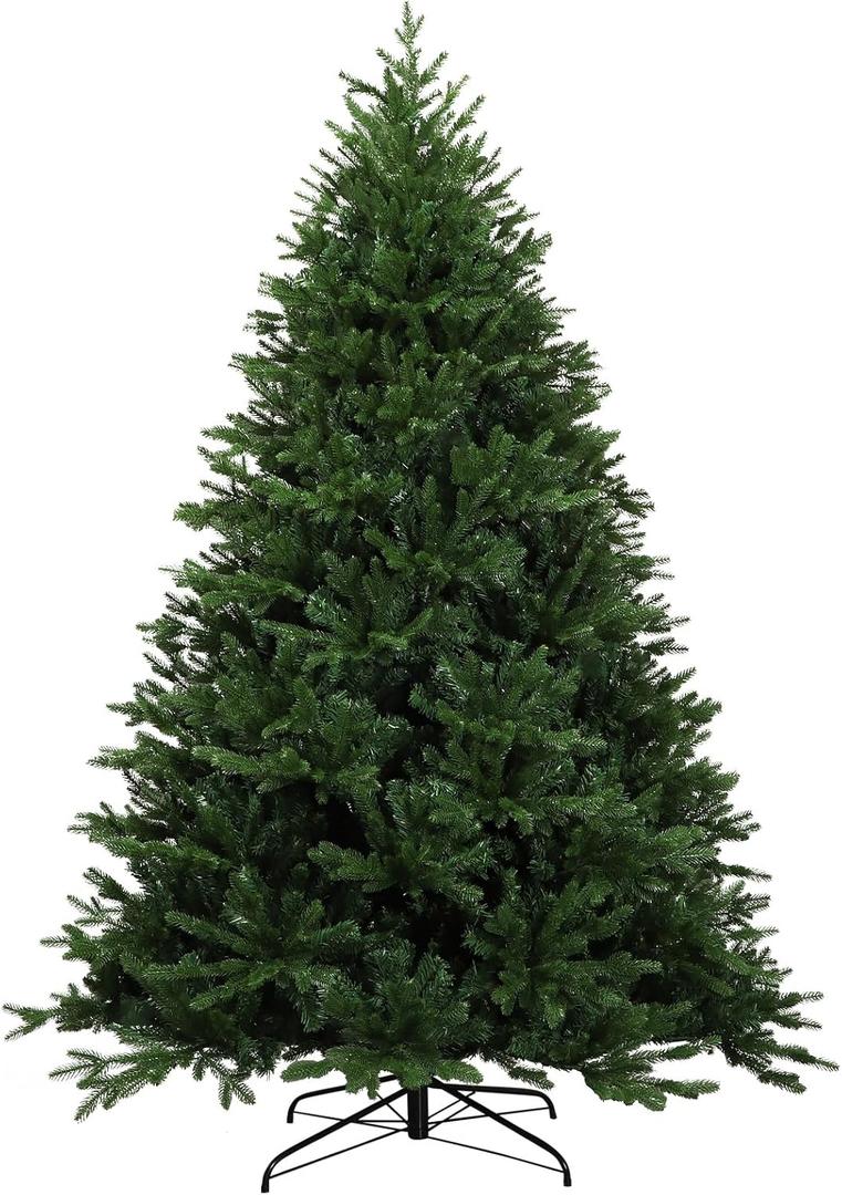 Green Artificial Automatic Expanding Christmas Tree, PVC+PE Mix, Foldable Stand, Leaf Material Encryption and ThickeningDecorate Your Home(7.5FT)