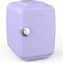 CROWNFUL Mini Fridge, 4 Liter/6 Can Portable Cooler and Warmer Personal Refrigerator for Skin Care, Cosmetics, Beverage, Food,Great for Bedroom, Office, Car, Dorm(Purple)