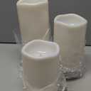 Homemory 6" 8" 10" x 4" Waterproof Outdoor Flameless Candles, Battery Operated Flickering LED Pillar Candles with Remote and Timers for Indoor, Plastic, Ivory White