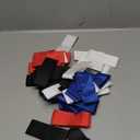 12 Pairs Solid Color Sleeve Holders for Soccer, Softball, Baseball T-Shirts - Ties and Straps for Sports Activities (Black, Blue, Red, White)