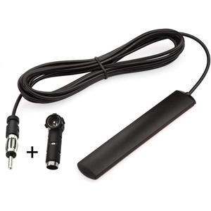 Eightwood Car Stereo FM Radio Antenna, Hidden Windshield Antenna, DIN Plug Adhesive Patch Antennae + DIN Female to ISO Adapter for Vehicle Car Truck Stereo Receiver Head Unit FM HD Radio