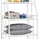 5-Tier Shelving Unit Shelves Storage Rack Heavy Duty Organizer Metal Plant Stand Shelf for Laundry Bathroom Kitchen Pantry Closet Indoor/Outdoor (White, 5-Tier)