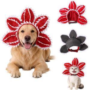 Pet Demon Dog Costume Funny Carnivorous Plant Dog Adjustable Hat Costume with Soft Material Flower Accents (Small)