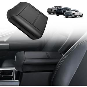 Muslogy Center Console Armrest Cover Compatible with Ford F250 F350 F450 2023 2024 2025 Super Duty Comfort Armrest Pad Arm Rest Cushion Vegan Leather Protector 1-Inch Extra Thick(Bucket Seat ONLY)