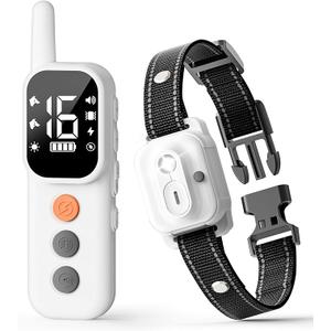 Dog Shock Collar - 3300 FT Dog Training Collar with Remote, IP67 Waterproof, 4 Training Modes Lighting, Beep, Vibration, Safe Shock, Dual Channel E-Collar with Safety Lock for All Breed (8-120LBs)