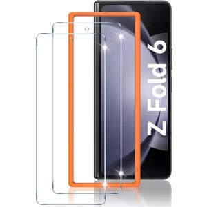 LYWHL 2-Pack Samsung Galaxy Z Fold 6 Screen Protector, Tempered Glass Front Screen Protector for Galaxy Z Fold 6 with Alignment Frame, Anti Scratch Bubble Free Case Friendly Easy Install - Transparent