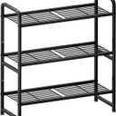 30 Inch Wide Shelving Unit, 3 Tier Wire Storage Rack for Pantry Closet, Stackable, Heavy Duty Metal, Black