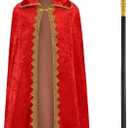 Kids King Costume Set - Crown, Robe, Scepter - Halloween 3-Piece (Red(crown Included))