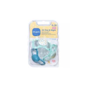 MAM 6 to 16 Months Silicone Air Day & Night 3 Piece Pacifier Set