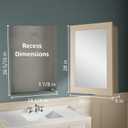 Buruis 20 x 28 Inch Bathroom Wood Medicine Cabinet Mirror, Oak Finish